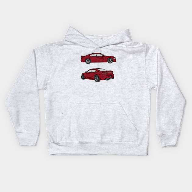 muscle car hand drawn Kids Hoodie by fokaction